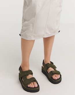 Tyla Strappy Suede Touch and Close Sandals Extra Wide EEE Fit