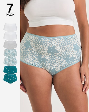 Pretty Secrets (7 Pack) Cotton Full Fit Knickers Daisy Print