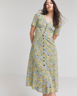 Nobody's Child Wildflower Print Alexa Midi Tea Dress