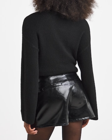 Black Vinyl Wrap Mini Skort