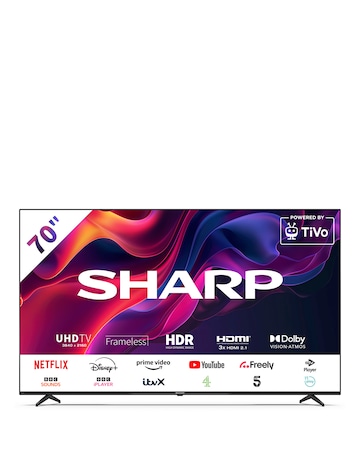 Sharp 4T-C70GK4245KB 70in 4K Ultra HD Smart TiVo LED TV with Freely
