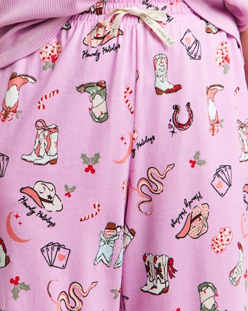 Simply Be (2 Pack) Cotton Ribbed Top Pyjama Sets Multi