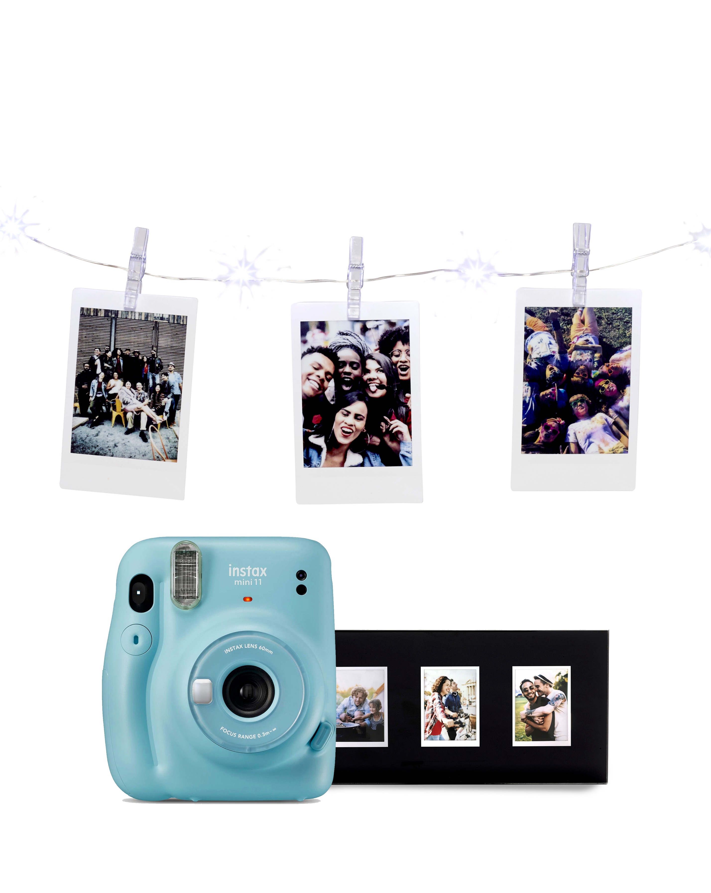 Fujifilm Instax Mini 11 Kit - 10 Shots Film,Photo Frame & LED
