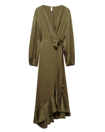 Mango Ruffle Wrap Dress