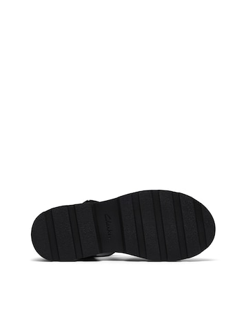 Clarks Black Leather Animal Print Orinoco3 Cross Sandals - Standard Fit (D)