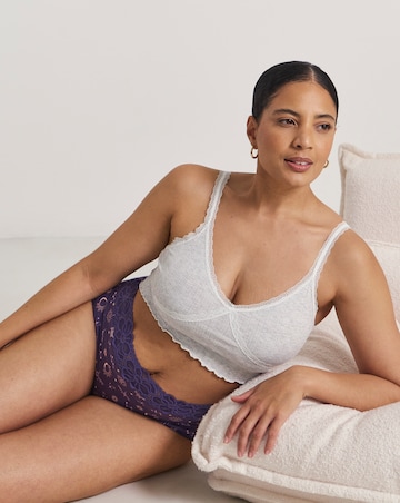 Pretty Secrets (4 Pack) Lace Top Cotton Full Fit Brief Knickers