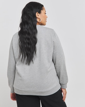 Grey Marl Frill Detail Sweatshirt