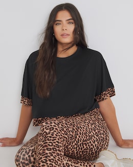 Simply Be SB3 Leopard Print Active T-Shirt
