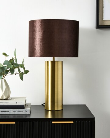 Sadie Gold and Chocolate Velvet Table Lamp