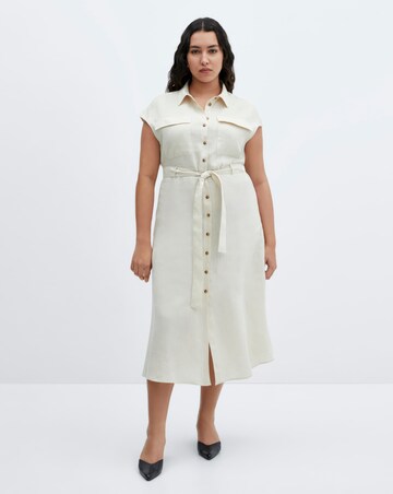 Mango Pure Linen Shirt Dress with Tie Detail | Simply Be