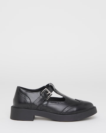 North T Bar Brogue Mary Jane Shoes - Wide Fit (E)