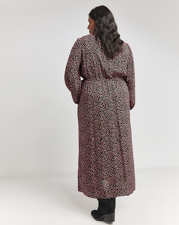 Ditsy Floral Printed Collared Midaxi Dress