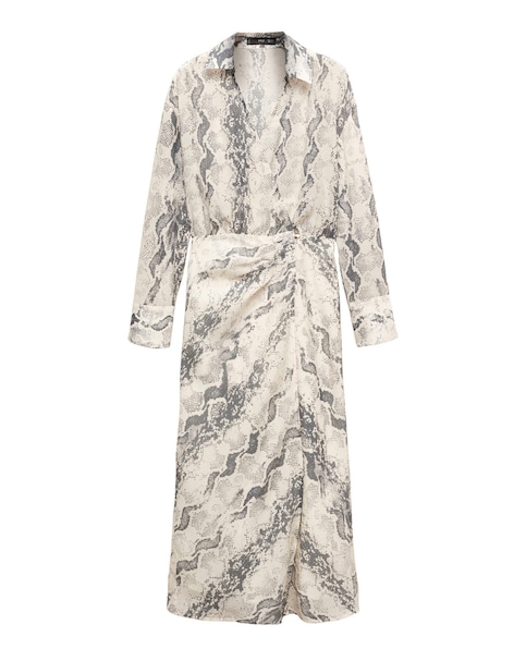 Mango Snake Print Midi Dress