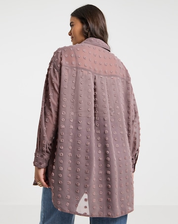 Simply Be Mauve Oversized Dobby Shirt
