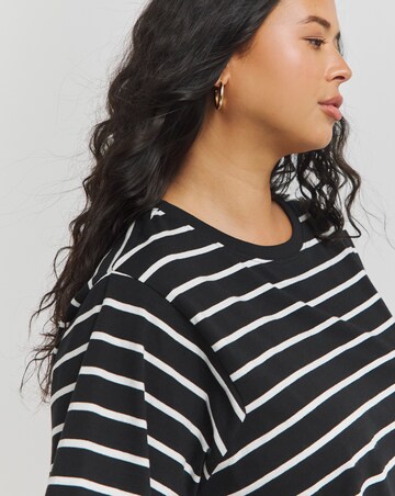 Black & Ivory Contrast Stripe T-Shirt