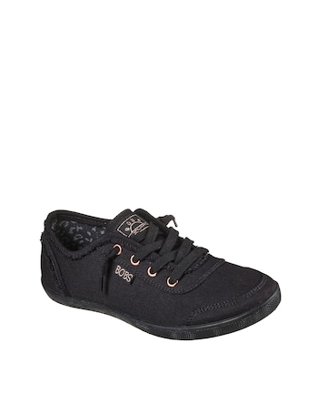 Skechers Bobs B Cute Canvas Lace Up Wide Fit