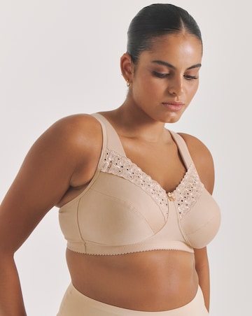 Miss Mary of Sweden Broderie Anglaise Cotton Non Wired Bra Skintone