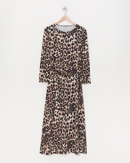 Flounce London Leopard Jersey Maxi Dress