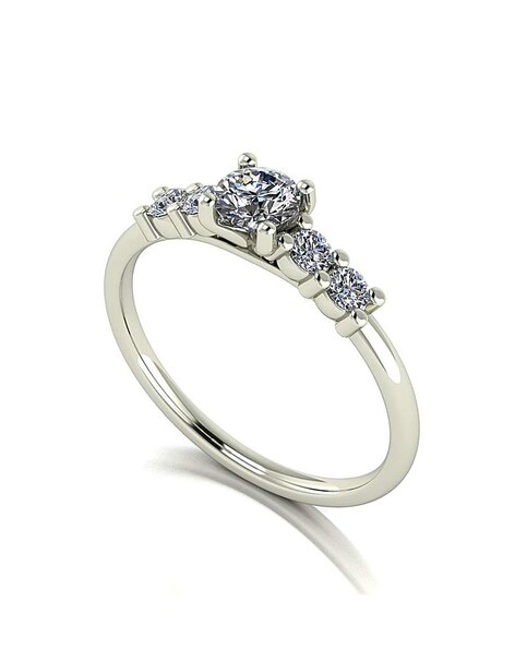 9ct White Gold 0.40ct eq total Moissanite Solitaire Ring