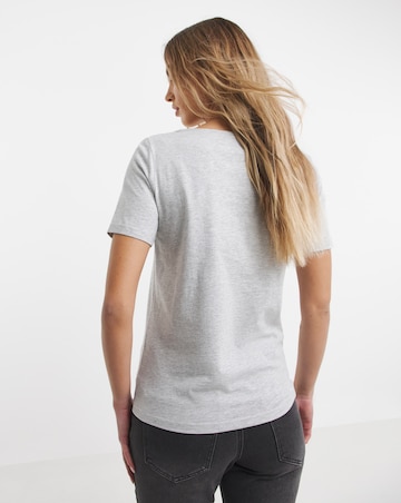 Black, White & Grey Marl 3 Pack Pure Cotton Slash Neck Tops