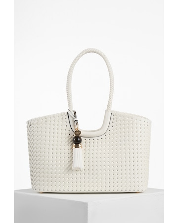 Luella Grey Lillie White Whipstitch Tote