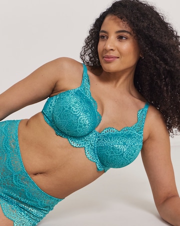 Pretty Secrets Mila Lace Full Cup Wired Bra (B-G) Teal