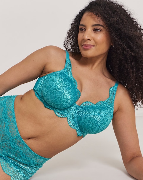 Pretty Secrets Mila Lace Full Cup Wired Bra (B-G) Teal