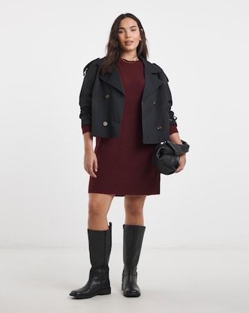 Cosy Yarn Wine Crew Neck Mini Dress