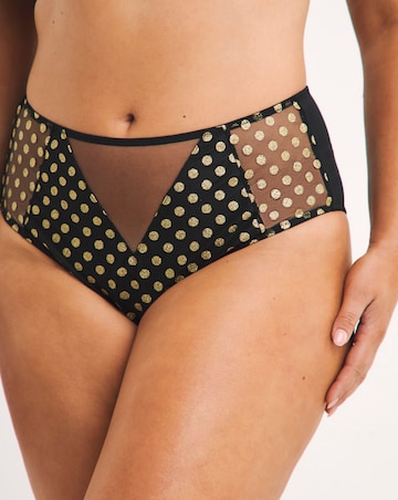 Pretty Secrets 2 Pack Hannah Everyday Spot Mesh Brief Knickers - Black/Wine