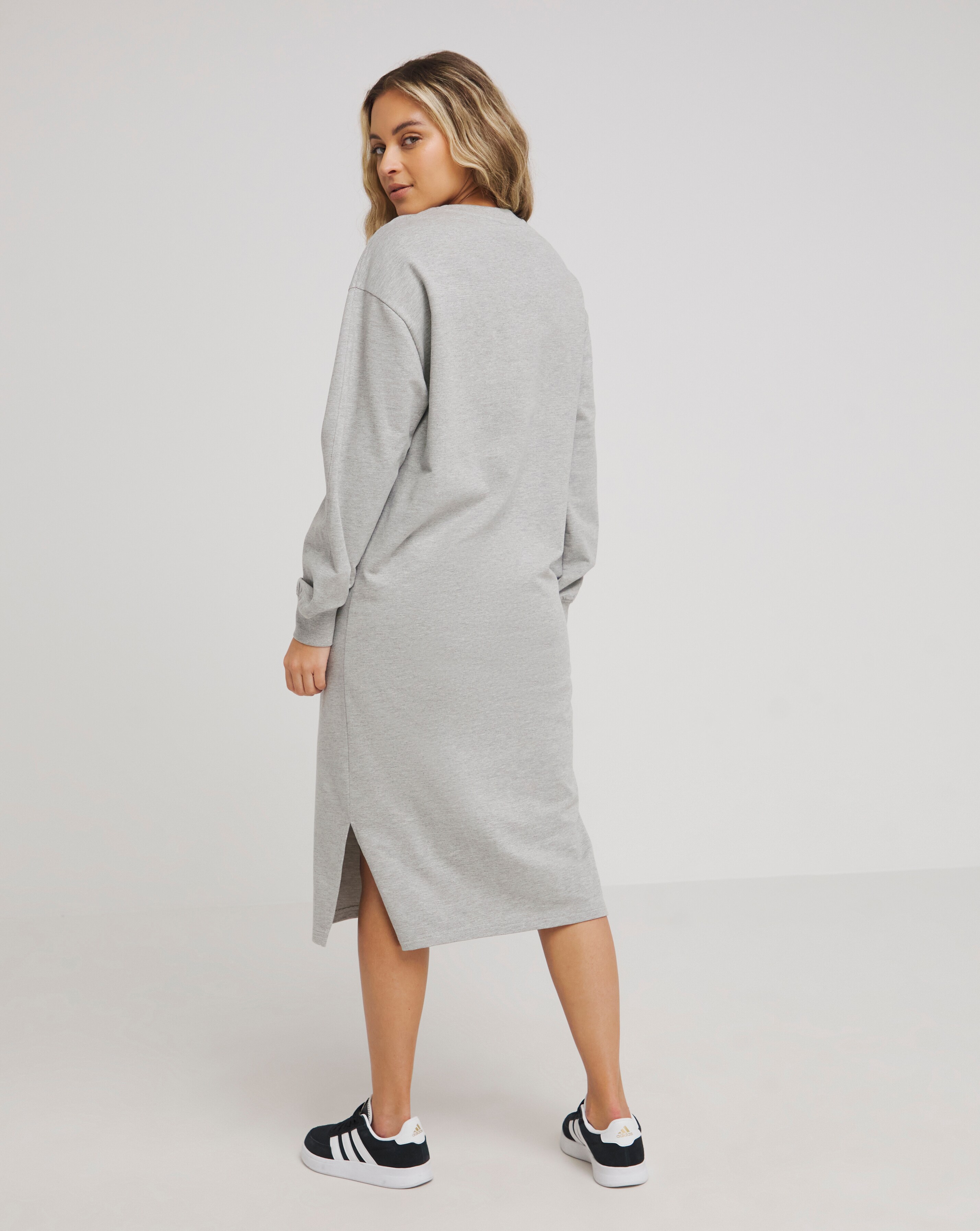 Grey Marl Midi Sweatshirt Dress Simply Be