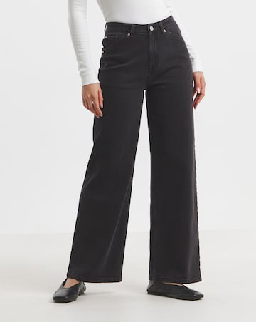 Simply Be 99 1 Black Comfort Stretch Slouchy Wide Leg Jeans