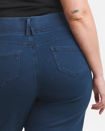 Dark Blue Stretch Wide Leg Pull On Jeggings