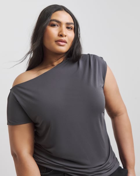 Off The Shoulder Top - Dark Grey