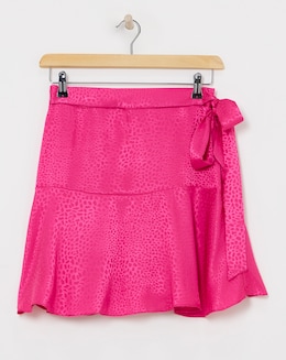 Pink Satin Jacquard Skort