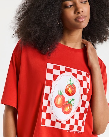 Red Tomatoes Graphic Oversized T-Shirt