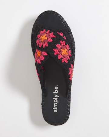Renn Crochet Flatform Espadrille Sandals Wide Fit Simply Comfort