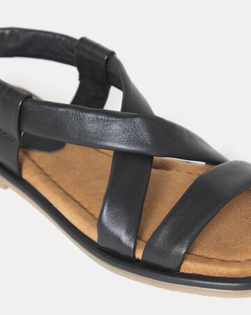 Violeta Tubular Leather Flat Sandals - Extra Wide Fit (EEE)