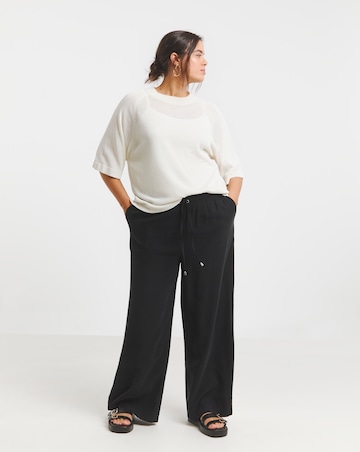 Simply Be vory Short Sleeve Boxy Knitted Jumper
