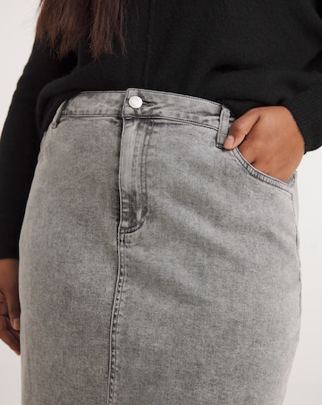 Grey Side Split Maxi Skirt