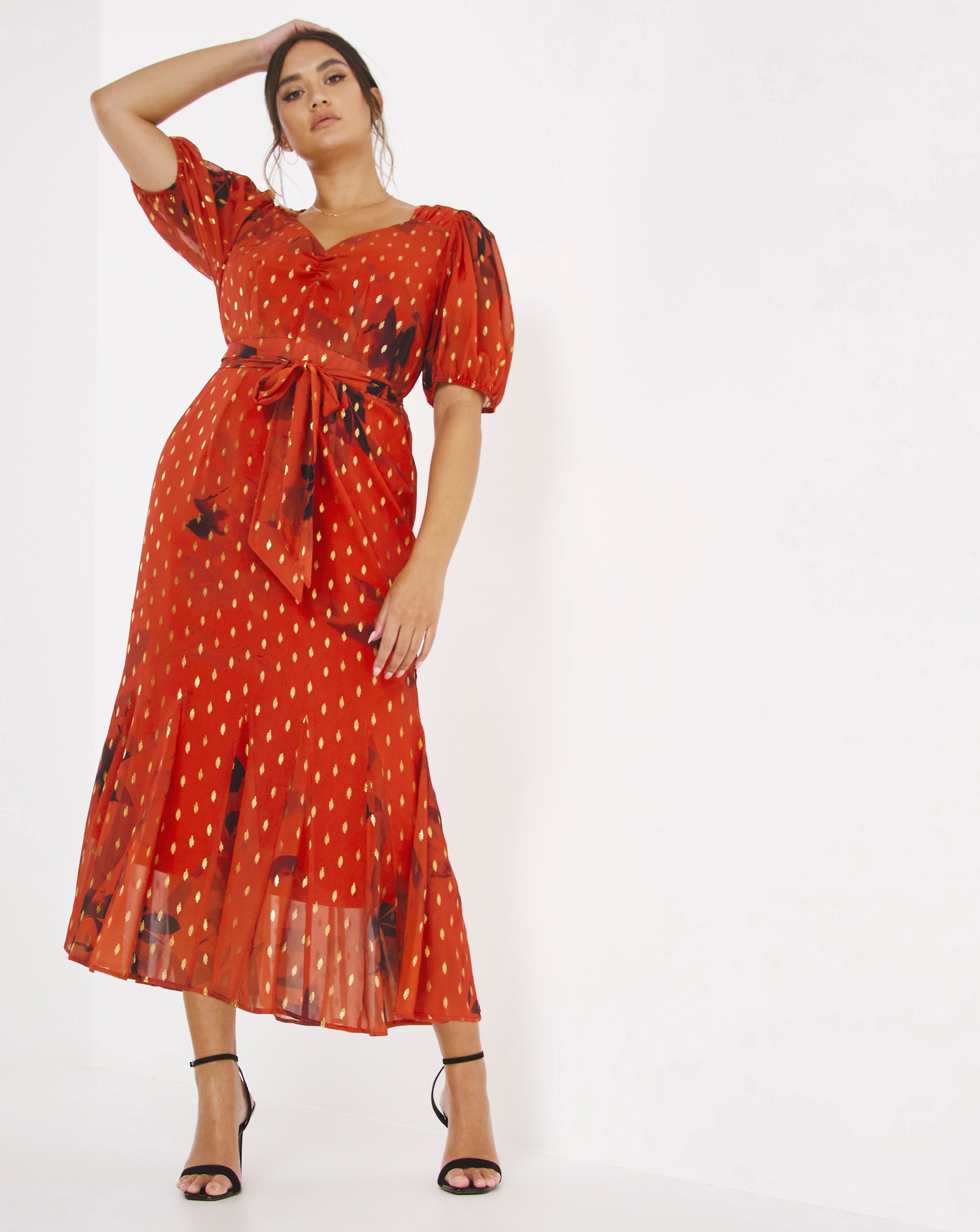Joanna Hope Metallic Dobby Printed Maxi Dress Simply Be