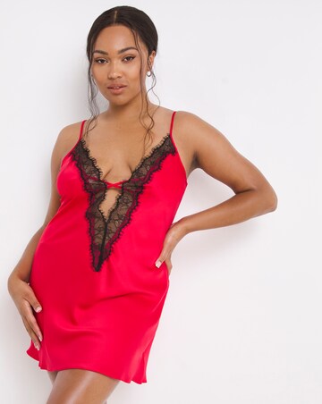 Ann Summers Cherryann Satin & Lace Chemise Red