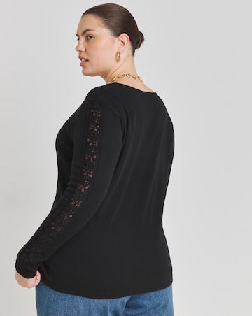 Black Lace Sleeve Top