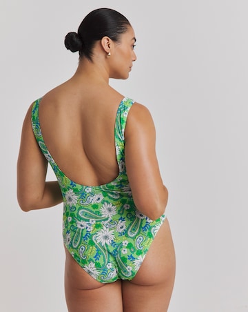 Joe Browns Paisley Print Non-Wired Swimsuit Green Multi