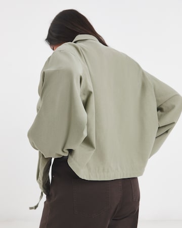 Sage Cotton Lyocell Short Parka Jacket