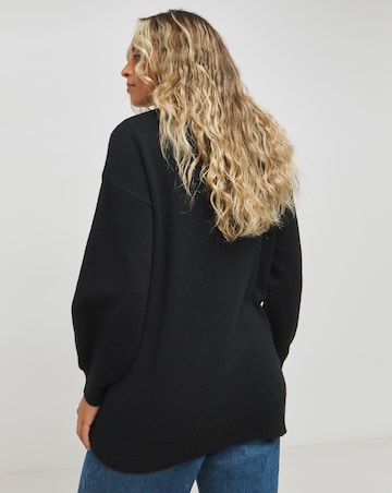 Black Cherry Graphic Longline Jumper