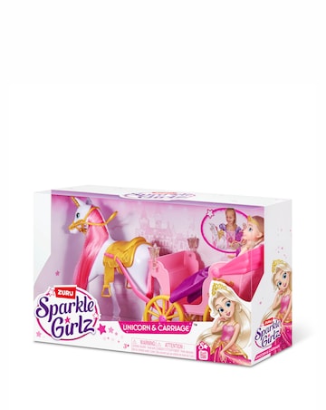 Sparkle Girlz 10.5-inch Princess Doll with Unicorn & Carriage