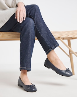 Pine Classic Leather Ballerinas - Wide Fit (E)