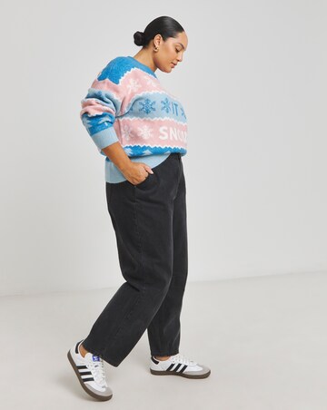 Blue And Pink Let It Snow Christmas Jumper