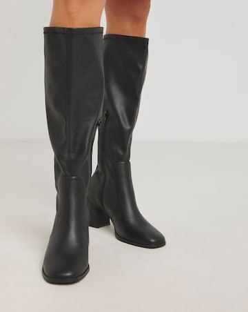 Chana Classic Knee High Heeled Stretch Boots Standard D Fit Standard Calf