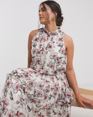 Joanna Hope Ruffle Pleated Dress